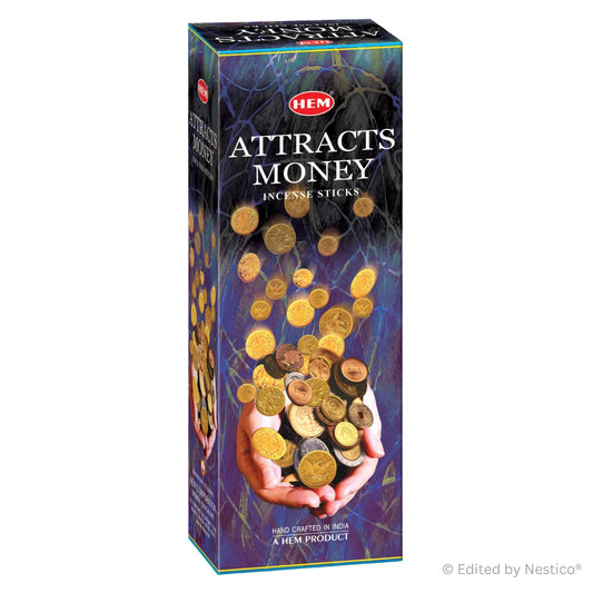 Attract Money - Hem Incense Sticks 20g x 6 Hex Pack