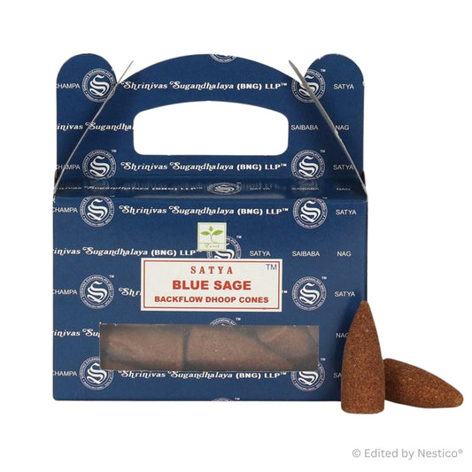 Blue Sage - Satya Backflow Incense Cones